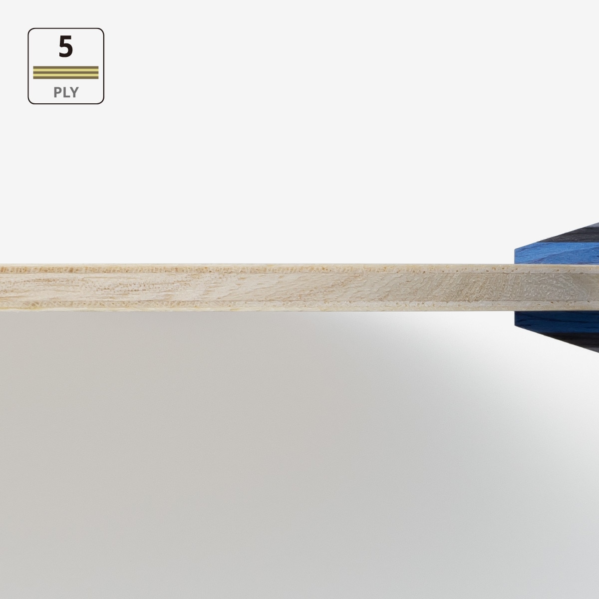 Butterfly Falcima Blade: Side View Close-up of Wood Plies